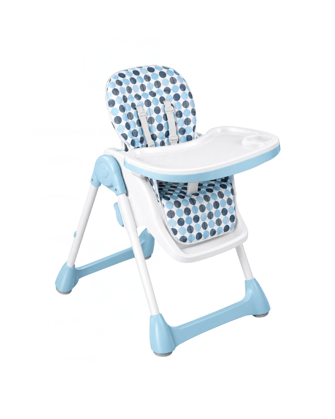 Blue Baby High Chair with Removable Tray – 3 Recline & 6 Height Positions