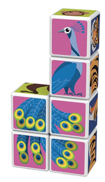Geomag Educational Magicube Printed JungleAnimals+Cards 9
