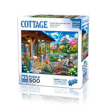COLORFUL HOUSE NEAR THE LAKE Educational PUZZLE 500