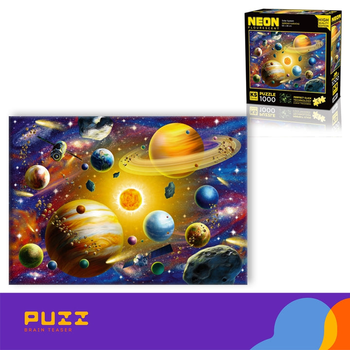 Solar System NEON Educational PUZZLE 1000