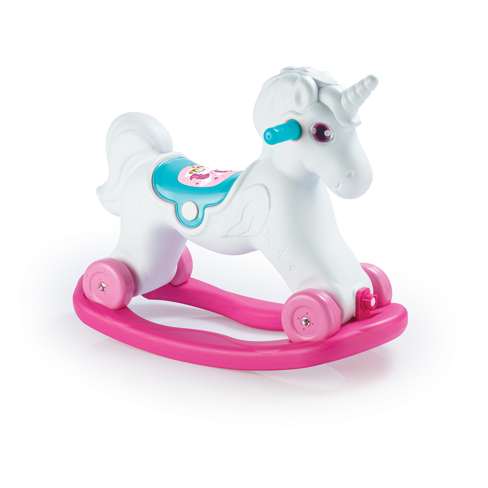 UNICORN ROCKING HORSE WITH ROCKING WHEELS POSTER