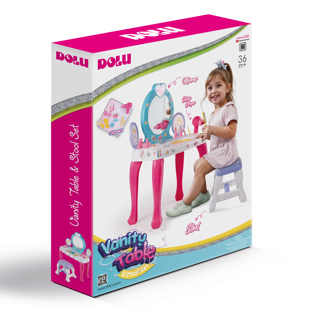 UNICORN VANITY TABLE & STOOL SET
