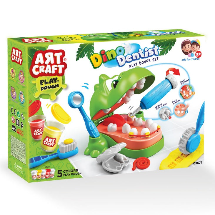 DINO DENTIST PLAY DOUGH SET