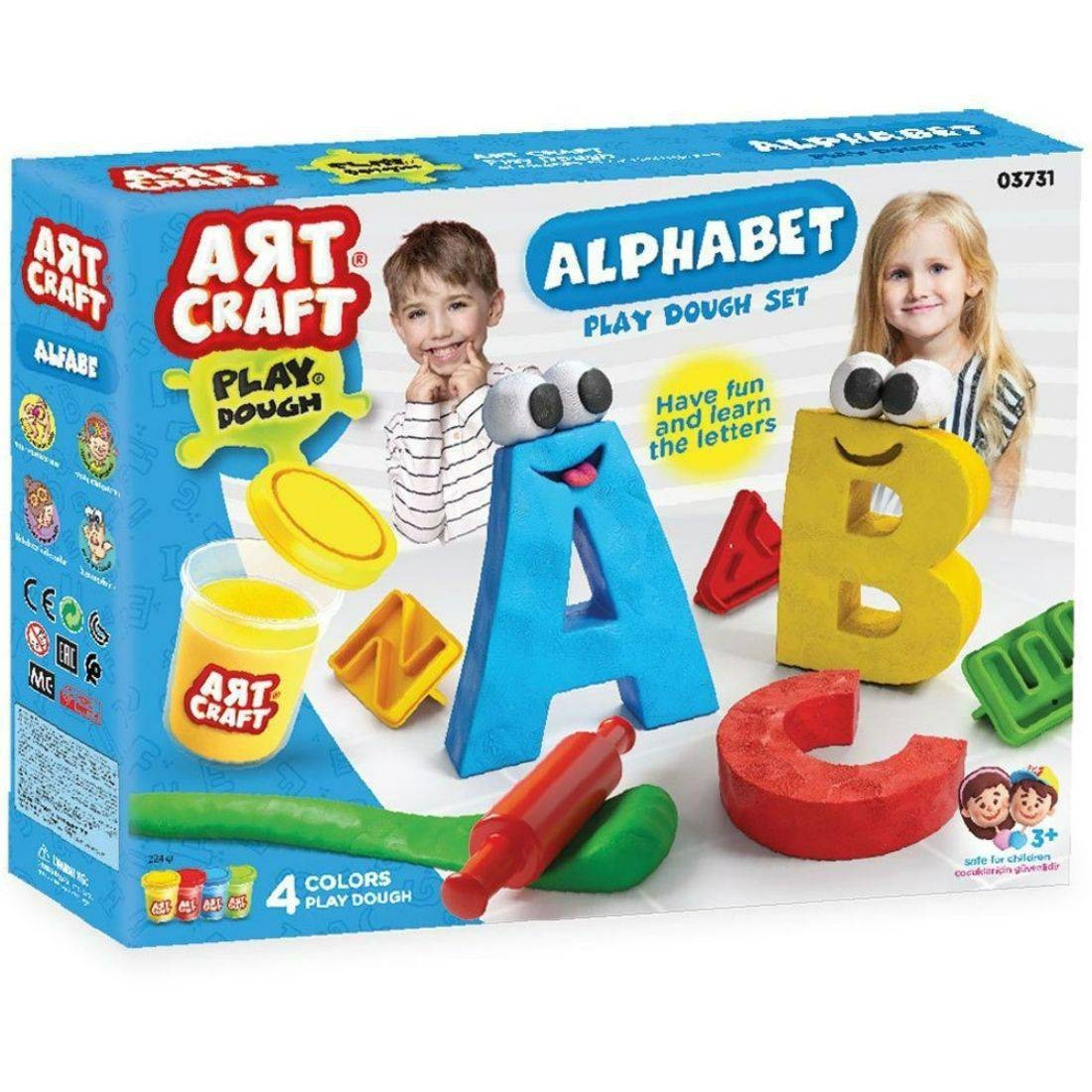 ALPHABET 4X56 GR PLAY DOUGH SET