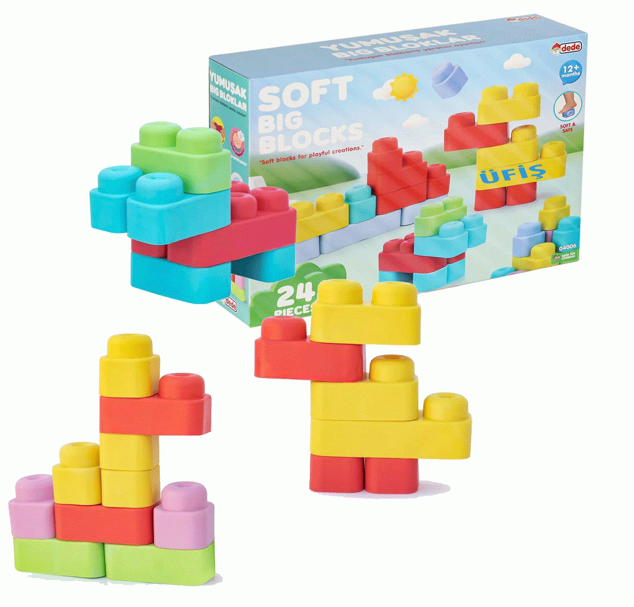 SOFT LARGE BLOCKS 24 PCS