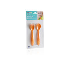 BABY SPOON AND FORK SET ORANGE