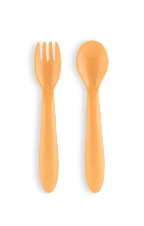 BABY SPOON AND FORK SET ORANGE