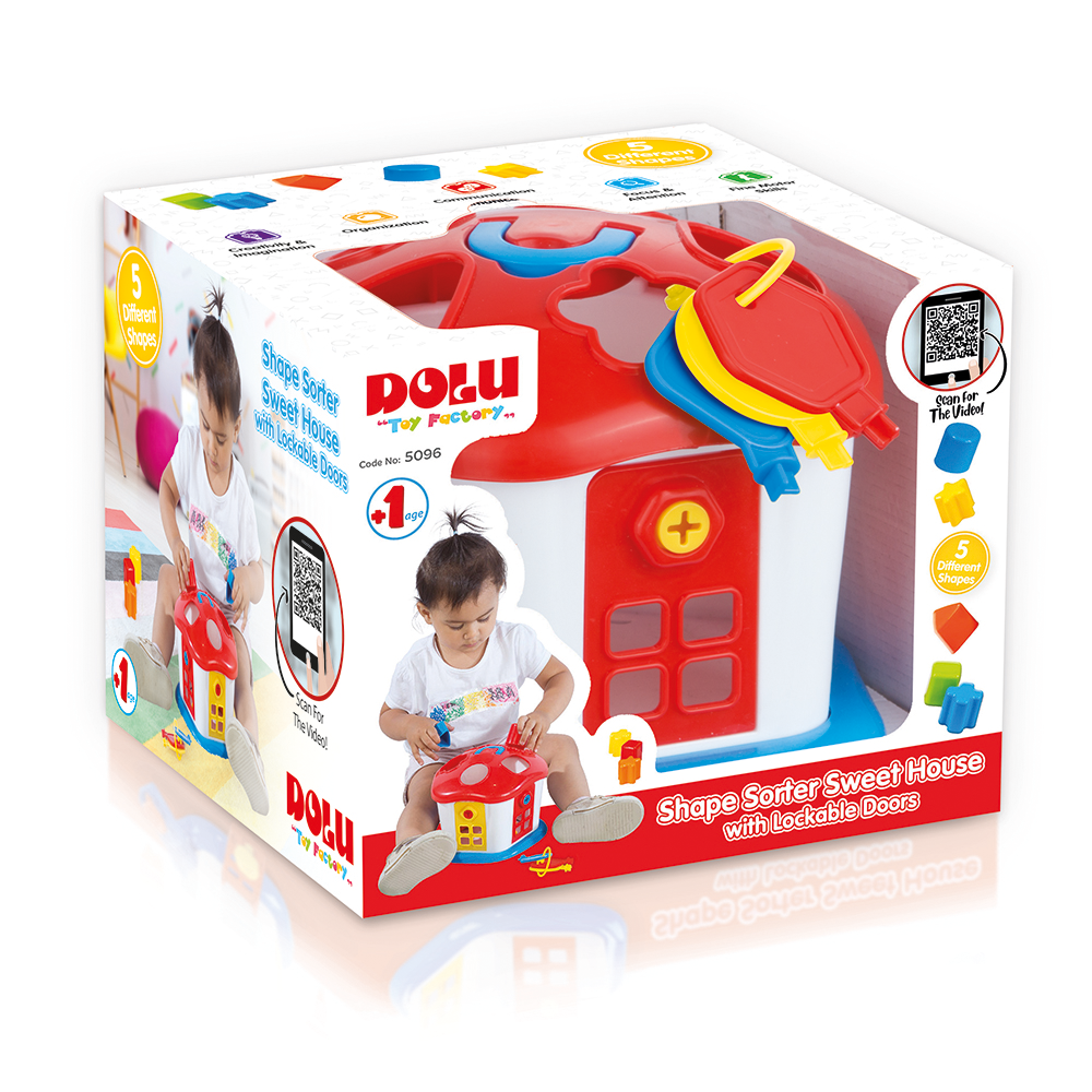 SHAPE SORTER SWEET HOUSE WITH LOCKABLE DOORS