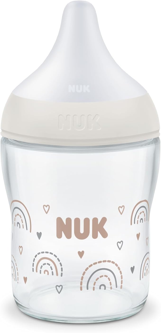 NUK Perfect Match Glass Baby Feeding Bottle with Soft Silicon Teat