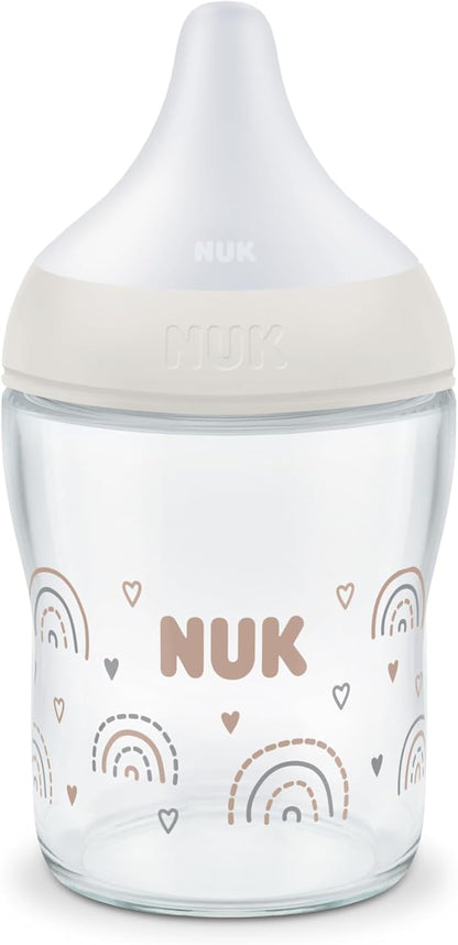 NUK Perfect Match Glass Baby Feeding Bottle with Soft Silicon Teat