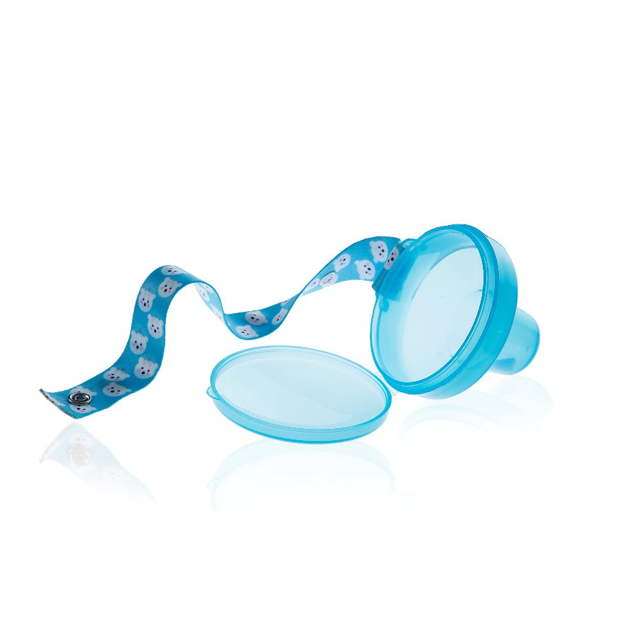 PACIFIER HOLDER TRANSPARENT BLUE