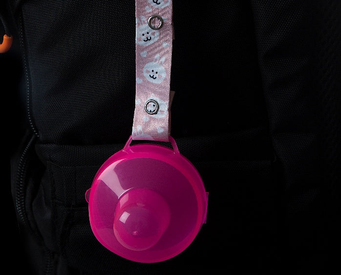 PACIFIER HOLDER TRANSPARENT PINK