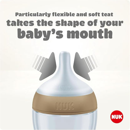 NUK Perfect Match Glass Baby Feeding Bottle with Soft Silicon Teat