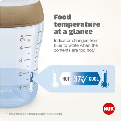 NUK Perfect Match Glass Baby Feeding Bottle with Soft Silicon Teat