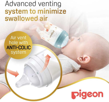 Pigeon Softouch Wide Neck Peristaltic PLUS Decorated Nursing Bottle