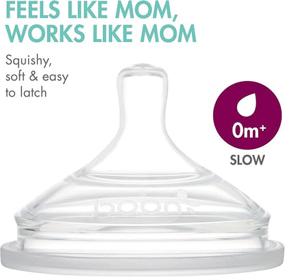 Boon NURSH Reusable Silicone Pouch Bottles, 4 Ounce (Pack of 3)