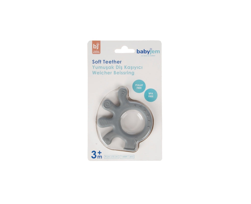 BABY SILICONE TEETHER /OCTOPUS / GREY