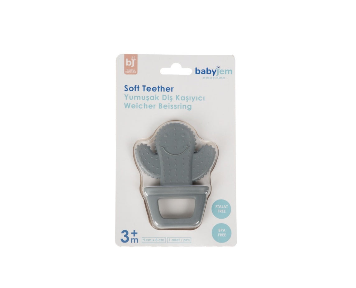 SILICONE BABY TEETHER /CACTUS / GREY