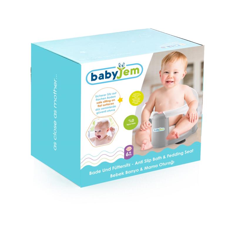 ANTI-SLIP FRONT OPENING BABY BATH & FEEDING SEAT WHITE