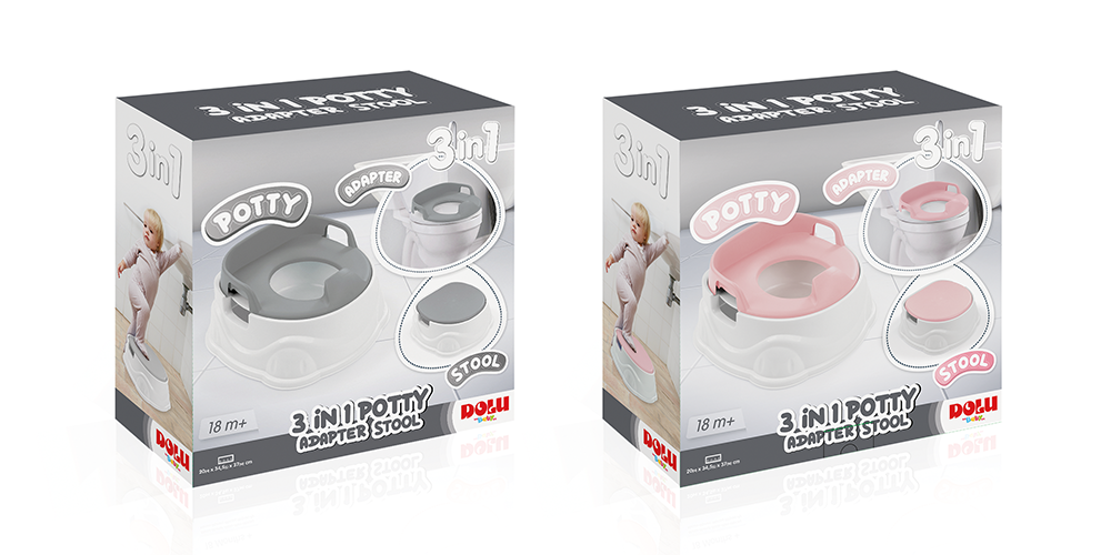 3 IN 1 POTTY / ADAPTER / STOOL PINK