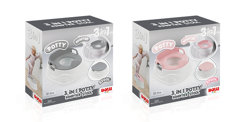3 IN 1 POTTY / ADAPTER / STOOL PINK
