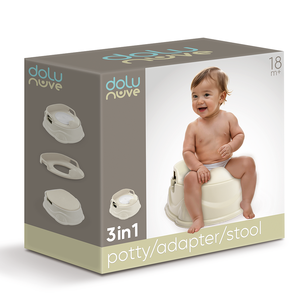 3in1 Potty/Toilet Adapter/Step Up Stool - Relax Beige