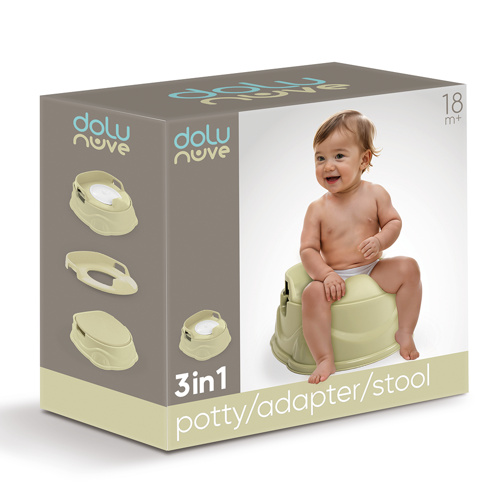 3in1 Potty/Toilet Adapter/Step Up Stool - Eco Green