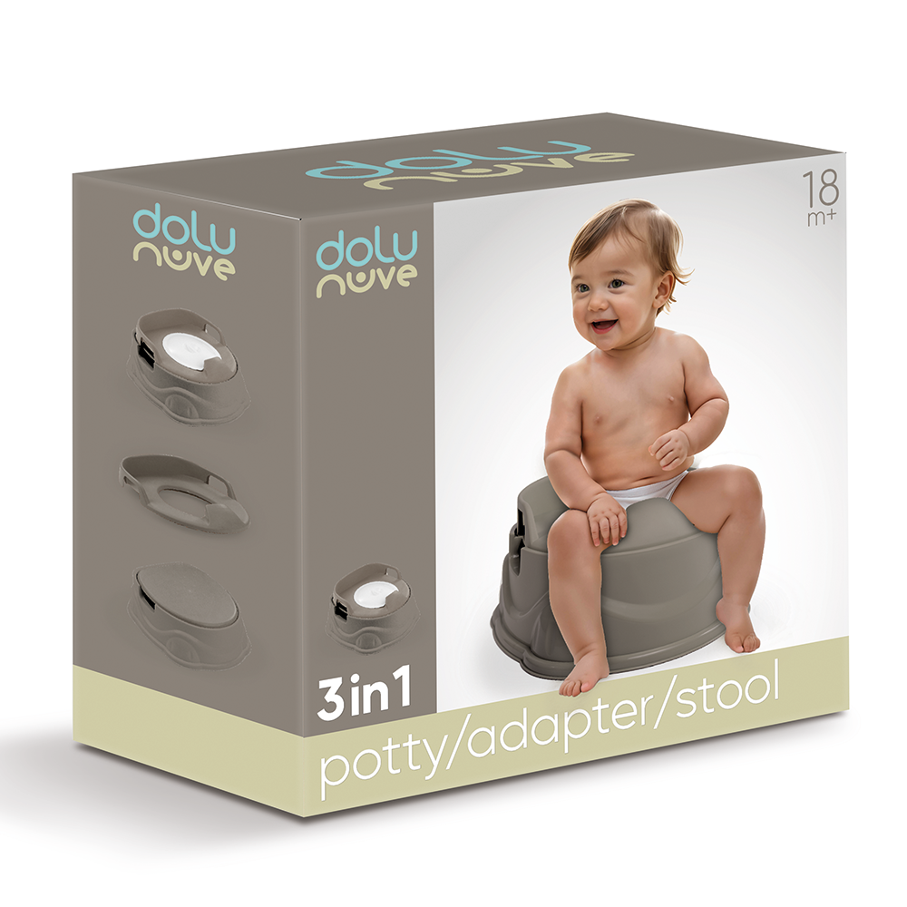 3in1 Potty/Toilet Adapter/Step Up Stool - Stone Gray