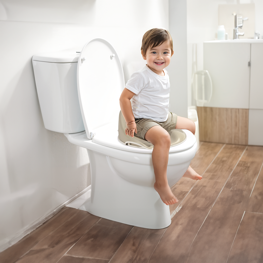 High Backrest Toilet Training Seat - Relax Beige - Non-Slip