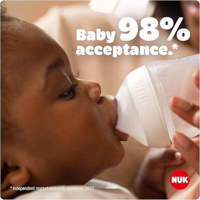 NUK Perfect Match Glass Baby Feeding Bottle with Soft Silicon Teat