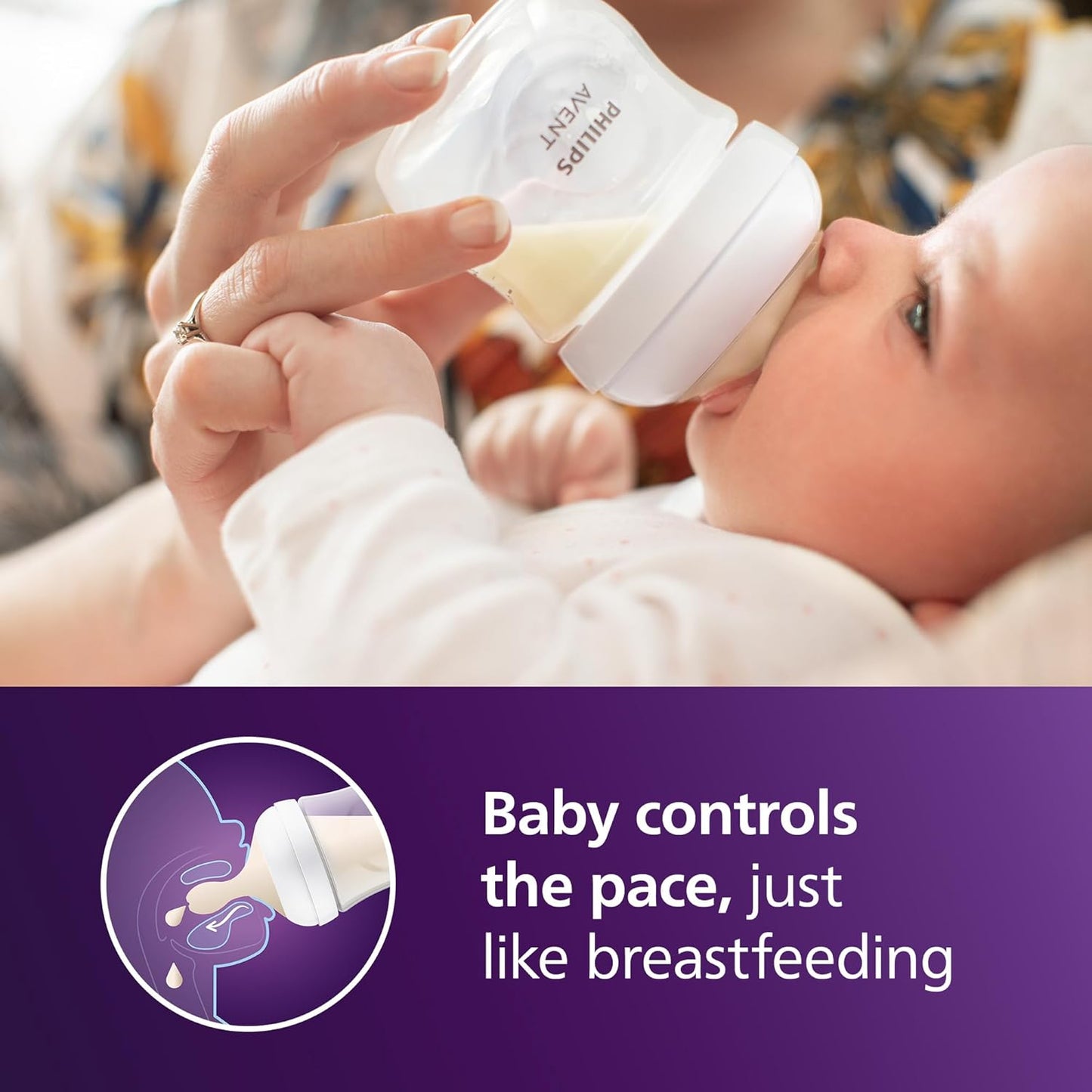 PHILIPS AVENT Baby Bottle with Natural Response , 4 Oz, 2 Count