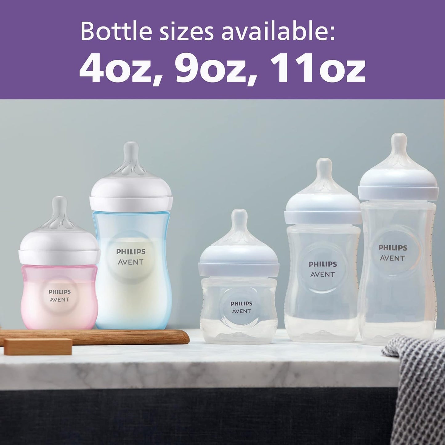 PHILIPS AVENT Baby Bottle with Natural Response , 4 Oz, 2 Count