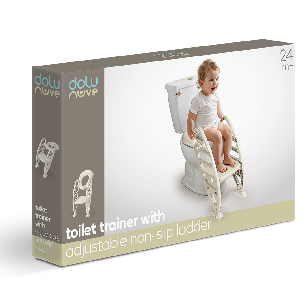 Toilet Trainer With Adjustable Non-Slip Ladder - Relax Beige