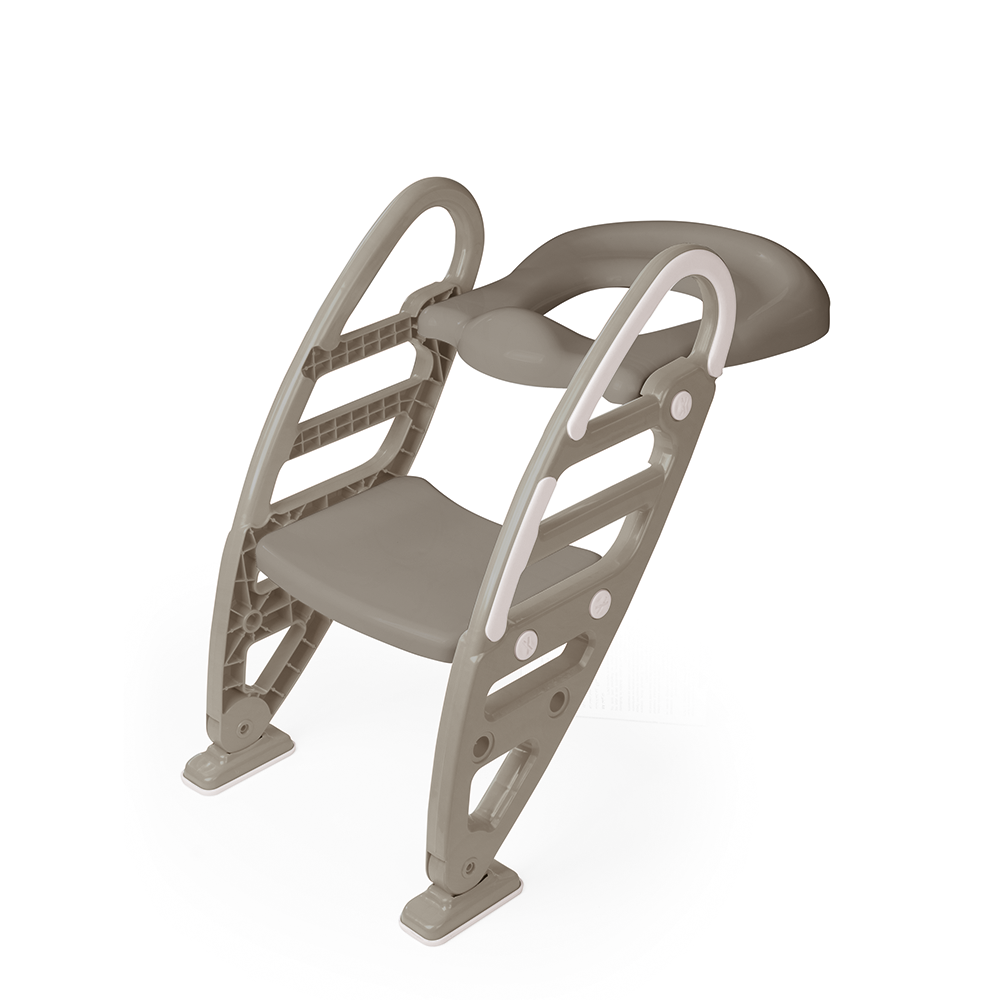 Toilet Trainer With Adjustable Non-Slip Ladder - Stone Gray