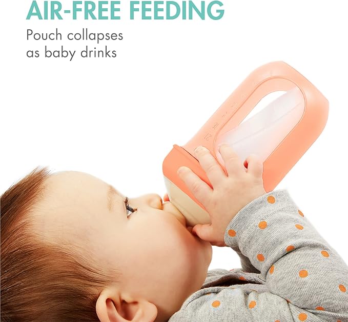 Boon NURSH Reusable Silicone Pouch Bottles, 4 Ounce (Pack of 3)