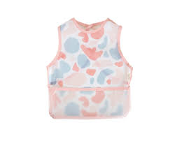 839 STAIN PROOF WEARABLE BIB / PINK PUZZLE