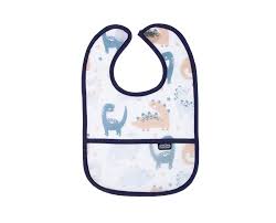STAIN PROOF BIB DARK BLUE DINOSAUR