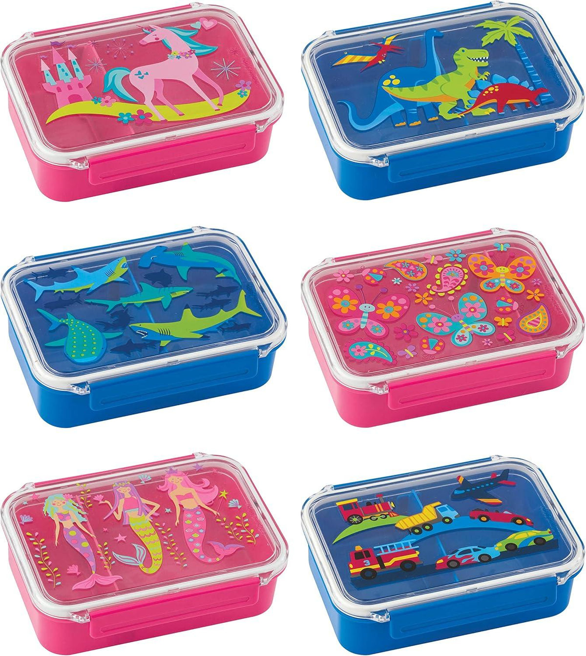 Stephen Joseph Bento Lunch Box with Compartments – Pink Dino, 700ml