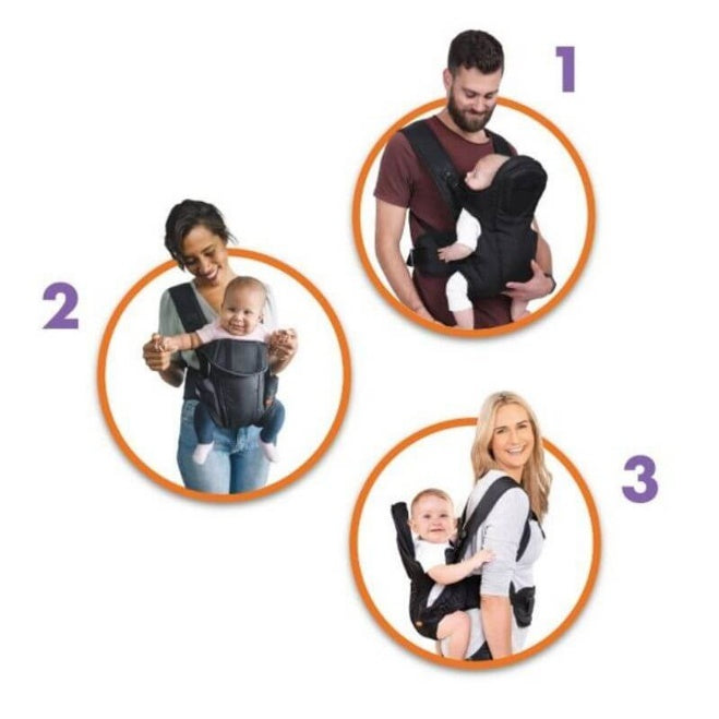 MANHATTAN 3-IN-1 BABY CARRIER - BLACK IN FULL COLOUR BOX