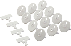 Keyed Outlet Plug 12 Plugs + 4 Keys Large