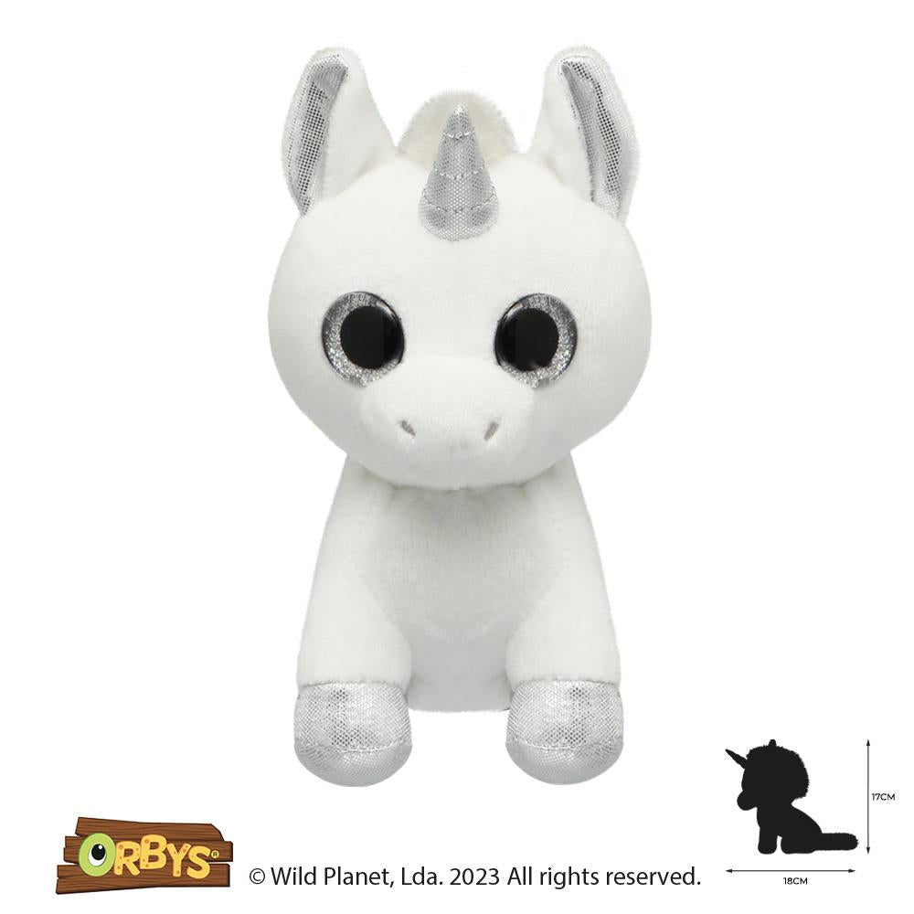 Plush Toy Silver Unicorn Orbys