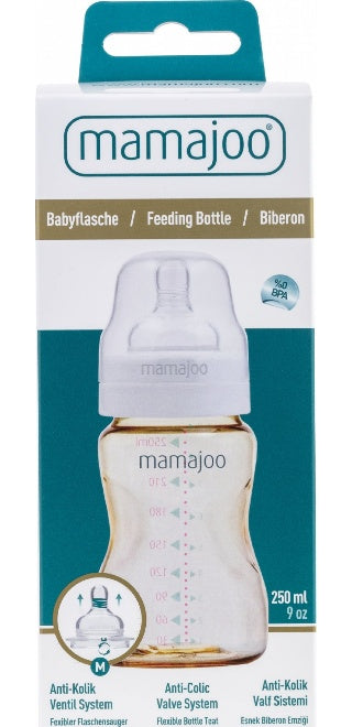 Gold Feeding Bottle 250 ml & Anti-Colic Silicone Teat Medium
