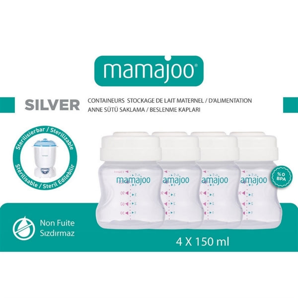 4x Breastmilk / Baby Food Storage Containers Set 150 ml