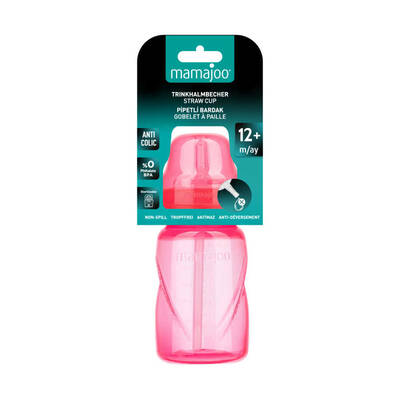 Non Spill Anti-Colic Straw Cup 270 ml Pink