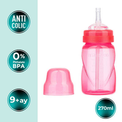 Non Spill Anti-Colic Straw Cup 270 ml Pink