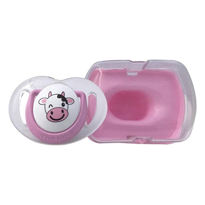 MAMAJOO 1x ORTHODONTIC SILICONE SOOTHER COW 6M+ & STORAGE BOX