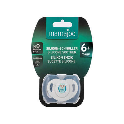 MAMAJOO 1x ORTHODONTIC SILICONE SOOTHER OWL 6M+ & STORAGE BOX