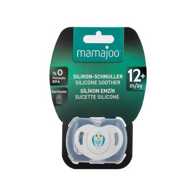 MAMAJOO 1x ORTHODONTIC SILICONE SOOTHER OWL 12M+ & STORAGE BOX