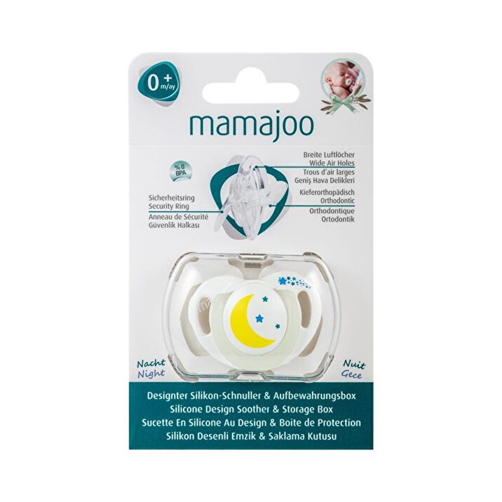 1x Orthodontic Silicone Soother Night/Day 0m+ & Storage Box