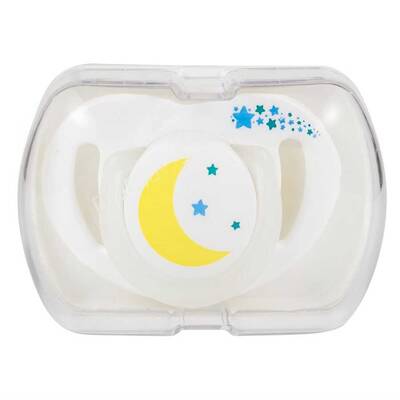 1x Orthodontic Silicone Soother Night/Day 0m+ & Storage Box